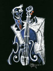 Musical Series - performer playing the a blue mandolin.
