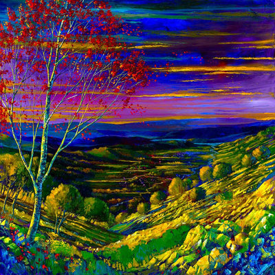 Lone tree over looing the valley's sunset